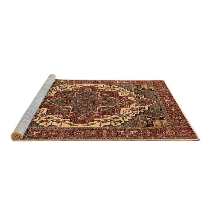 Sideview of Machine Washable Oriental Brown Industrial Rug, wshurb2378brn
