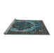 Sideview of Machine Washable Oriental Light Blue Industrial Rug, wshurb2378lblu