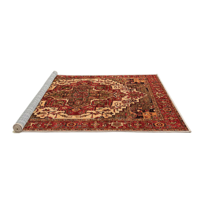 Sideview of Machine Washable Oriental Orange Industrial Area Rugs, wshurb2378org