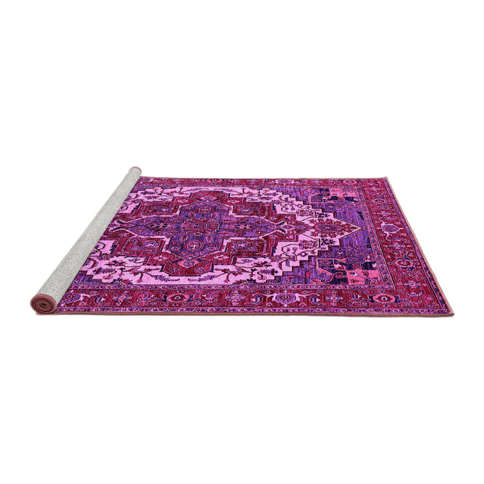 Sideview of Machine Washable Oriental Pink Industrial Rug, wshurb2378pnk