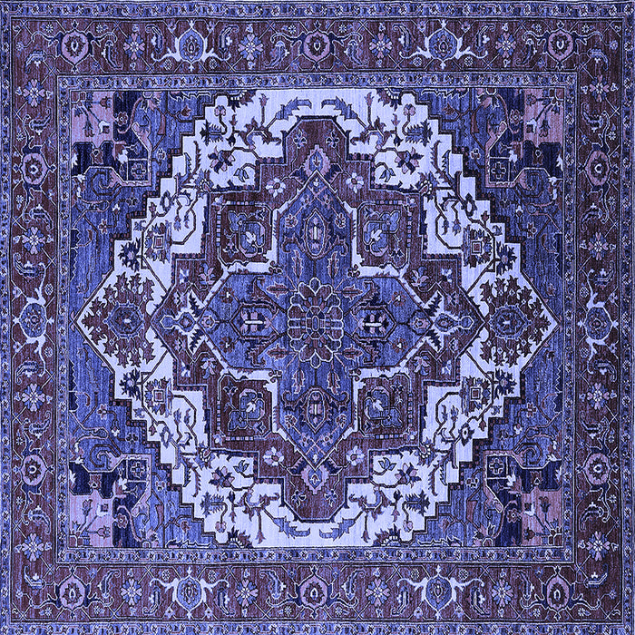 Square Oriental Blue Industrial Rug, urb2378blu