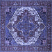 Square Oriental Blue Industrial Rug, urb2378blu