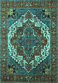 Oriental Turquoise Industrial Rug, urb2378turq