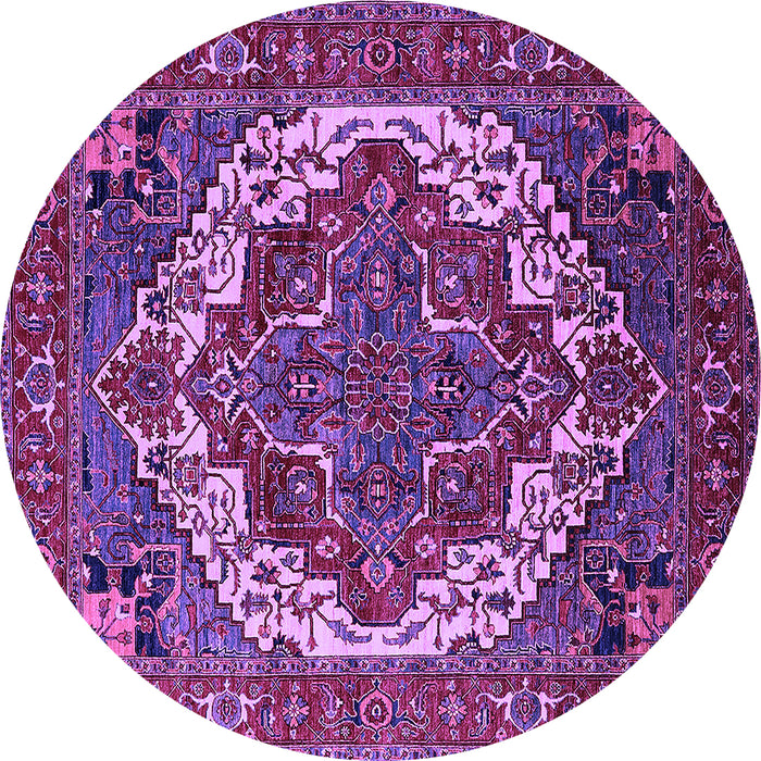 Round Oriental Purple Industrial Rug, urb2378pur