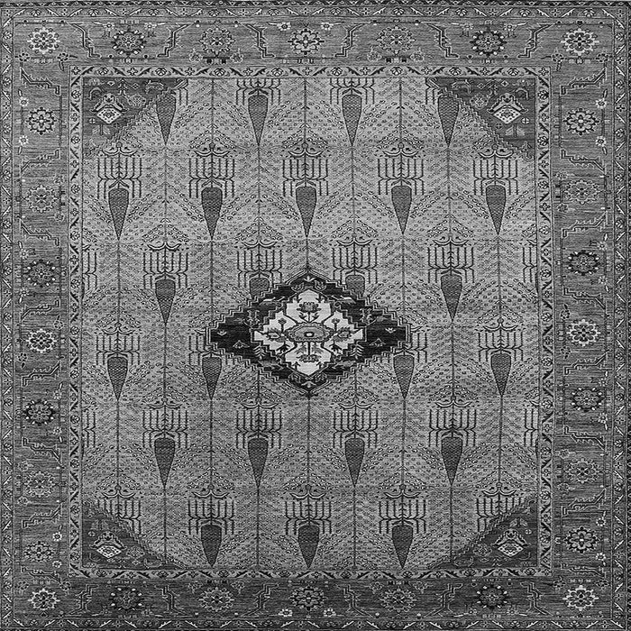 Square Machine Washable Oriental Gray Industrial Rug, wshurb2379gry