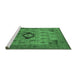 Sideview of Machine Washable Oriental Emerald Green Industrial Area Rugs, wshurb2379emgrn