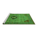 Sideview of Machine Washable Oriental Green Industrial Area Rugs, wshurb2379grn