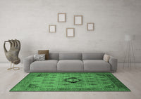 Machine Washable Oriental Emerald Green Industrial Rug, wshurb2379emgrn