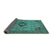 Sideview of Oriental Turquoise Industrial Rug, urb2379turq