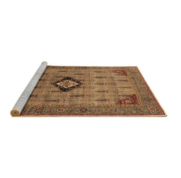 Sideview of Machine Washable Oriental Brown Industrial Rug, wshurb2379brn