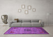 Machine Washable Oriental Purple Industrial Area Rugs in a Living Room, wshurb2379pur