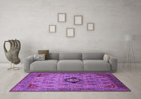 Machine Washable Oriental Purple Industrial Rug, wshurb2379pur