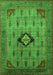 Machine Washable Oriental Green Industrial Area Rugs, wshurb2379grn