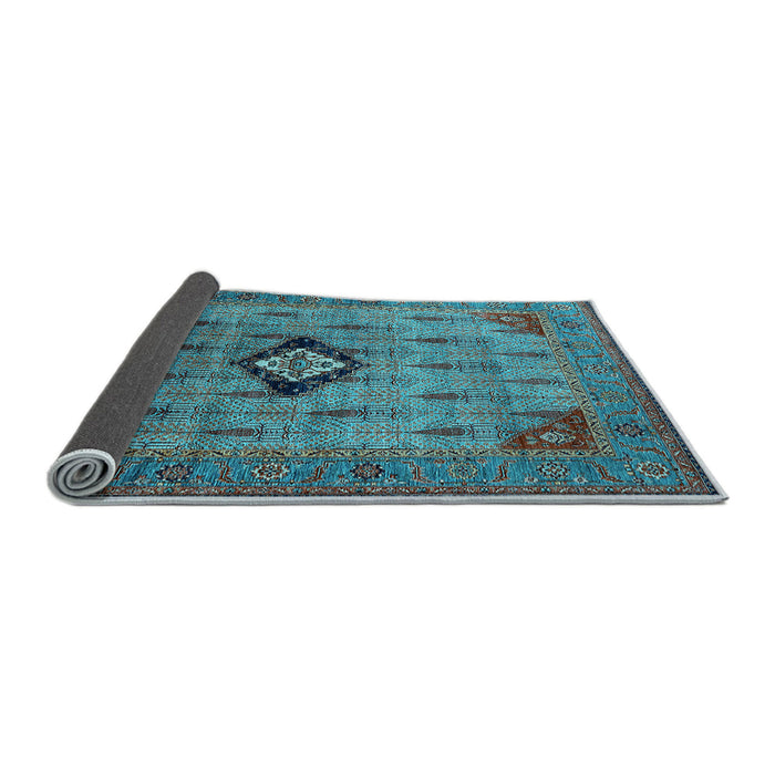 Sideview of Oriental Light Blue Industrial Rug, urb2379lblu