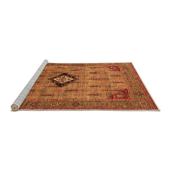 Sideview of Machine Washable Oriental Orange Industrial Area Rugs, wshurb2379org