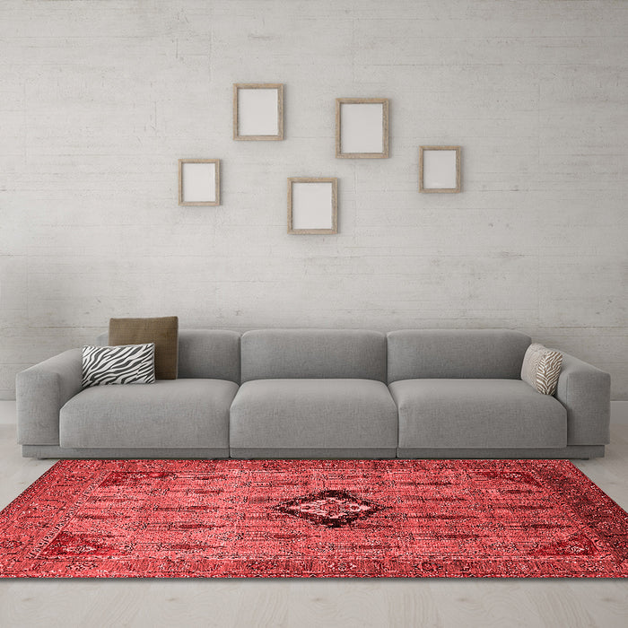 Industrial Red Washable Rugs