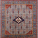 Square Mid-Century Modern Rosy Brown Pink Oriental Rug, urb2379