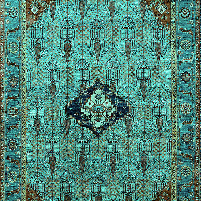 Oriental Turquoise Industrial Rug, urb2379turq