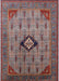 Mid-Century Modern Rosy Brown Pink Oriental Rug, urb2379