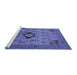 Sideview of Machine Washable Oriental Blue Industrial Rug, wshurb2379blu