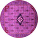 Round Oriental Pink Industrial Rug, urb2379pnk