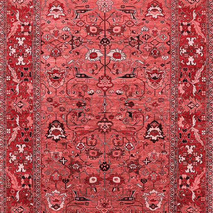 Machine Washable Oriental Red Industrial Rug, wshurb2380red