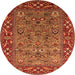 Round Oriental Orange Industrial Rug, urb2380org