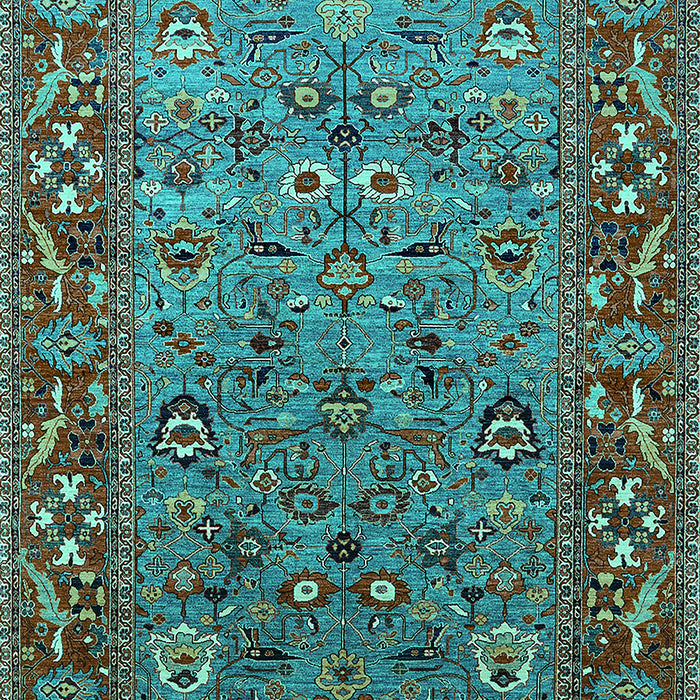 Machine Washable Oriental Turquoise Industrial Area Rugs, wshurb2380turq