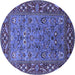 Round Oriental Blue Industrial Rug, urb2380blu