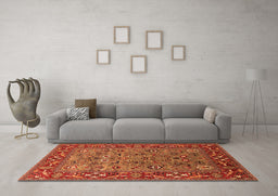Machine Washable Oriental Orange Industrial Area Rugs in a Living Room, wshurb2380org