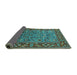 Sideview of Oriental Turquoise Industrial Rug, urb2380turq