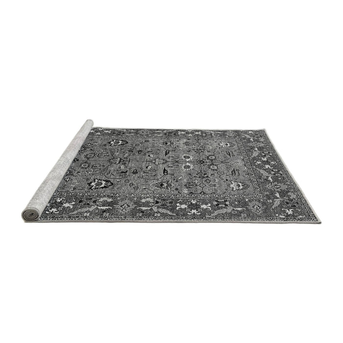 Sideview of Machine Washable Oriental Gray Industrial Rug, wshurb2380gry
