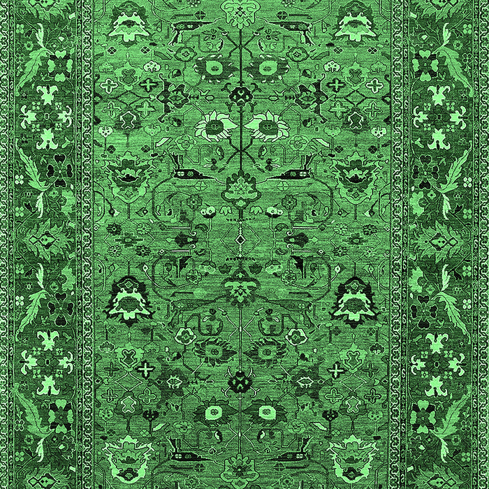 Machine Washable Oriental Emerald Green Industrial Area Rugs, wshurb2380emgrn