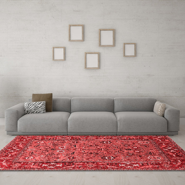 Industrial Red Washable Rugs
