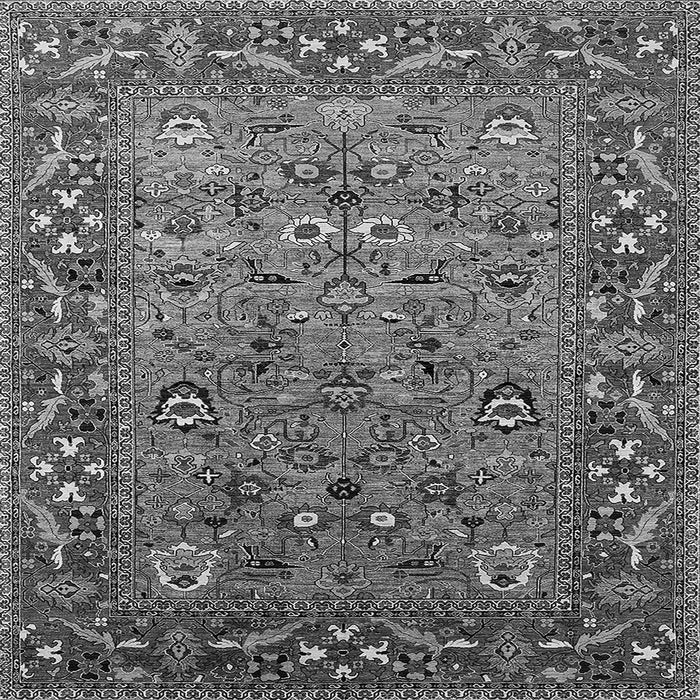 Square Oriental Gray Industrial Rug, urb2380gry