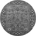 Round Oriental Gray Industrial Rug, urb2380gry