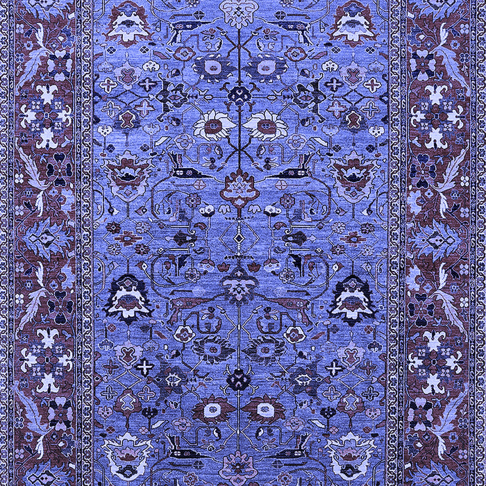 Machine Washable Oriental Blue Industrial Rug, wshurb2380blu