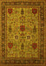 Machine Washable Oriental Yellow Industrial Rug, wshurb2381yw