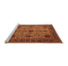 Sideview of Machine Washable Oriental Orange Industrial Area Rugs, wshurb2381org