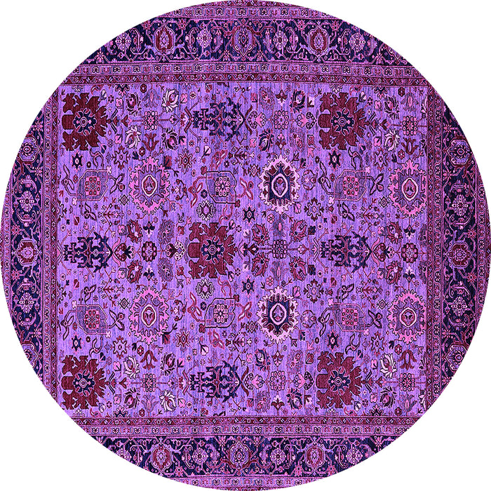 Round Oriental Purple Industrial Rug, urb2381pur