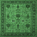 Square Oriental Emerald Green Industrial Rug, urb2381emgrn