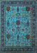 Machine Washable Oriental Light Blue Industrial Rug, wshurb2381lblu