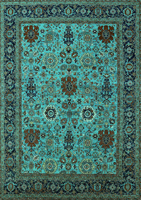 Oriental Turquoise Industrial Rug, urb2381turq