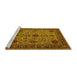 Sideview of Machine Washable Oriental Yellow Industrial Rug, wshurb2381yw