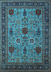 Oriental Light Blue Industrial Rug, urb2381lblu