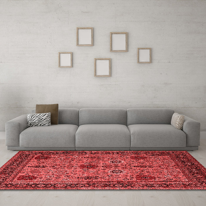 Industrial Red Washable Rugs
