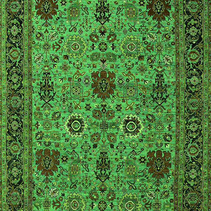 Machine Washable Oriental Green Industrial Area Rugs, wshurb2381grn