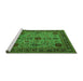 Sideview of Machine Washable Oriental Green Industrial Area Rugs, wshurb2381grn