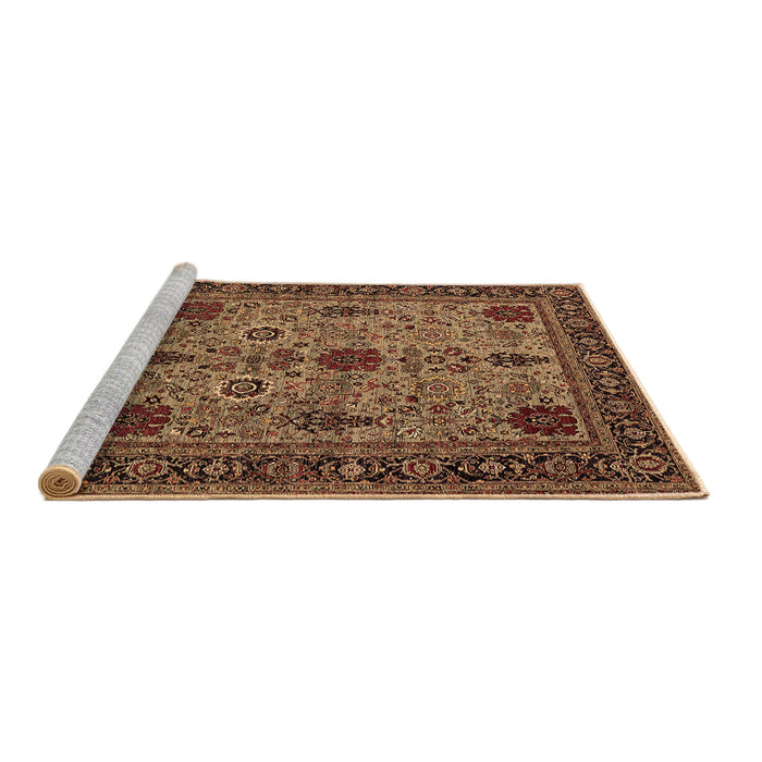 Sideview of Machine Washable Oriental Brown Industrial Rug, wshurb2381brn