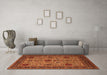 Machine Washable Oriental Orange Industrial Area Rugs in a Living Room, wshurb2381org